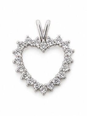 Ross Simons Sterling Silver 925 CZ Heart Shape Pendant for Necklace